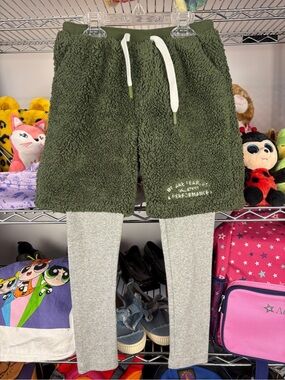 Giordano Boys "Fearless" Green Sherpa Fleece 2-in-1 Joggers - Cozy Core